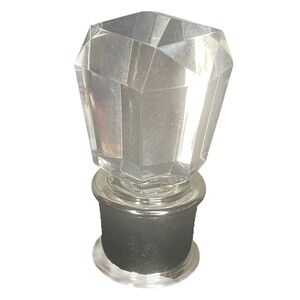 Vintage Clear Faux Diamond Wine Bottle Cork Topper/Cover Silver Toned 2 5/8"